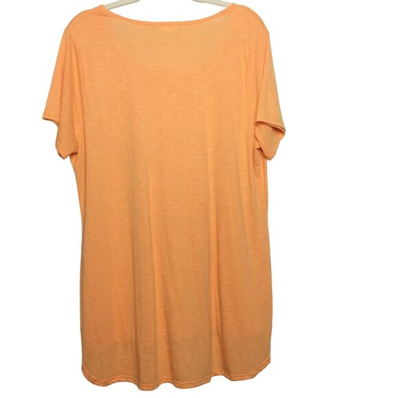 Madison & Berkeley Women's 2X Orange‎ Short Sleeve Graphic Top Blouse Boho Flowy - Picture 3 of 8